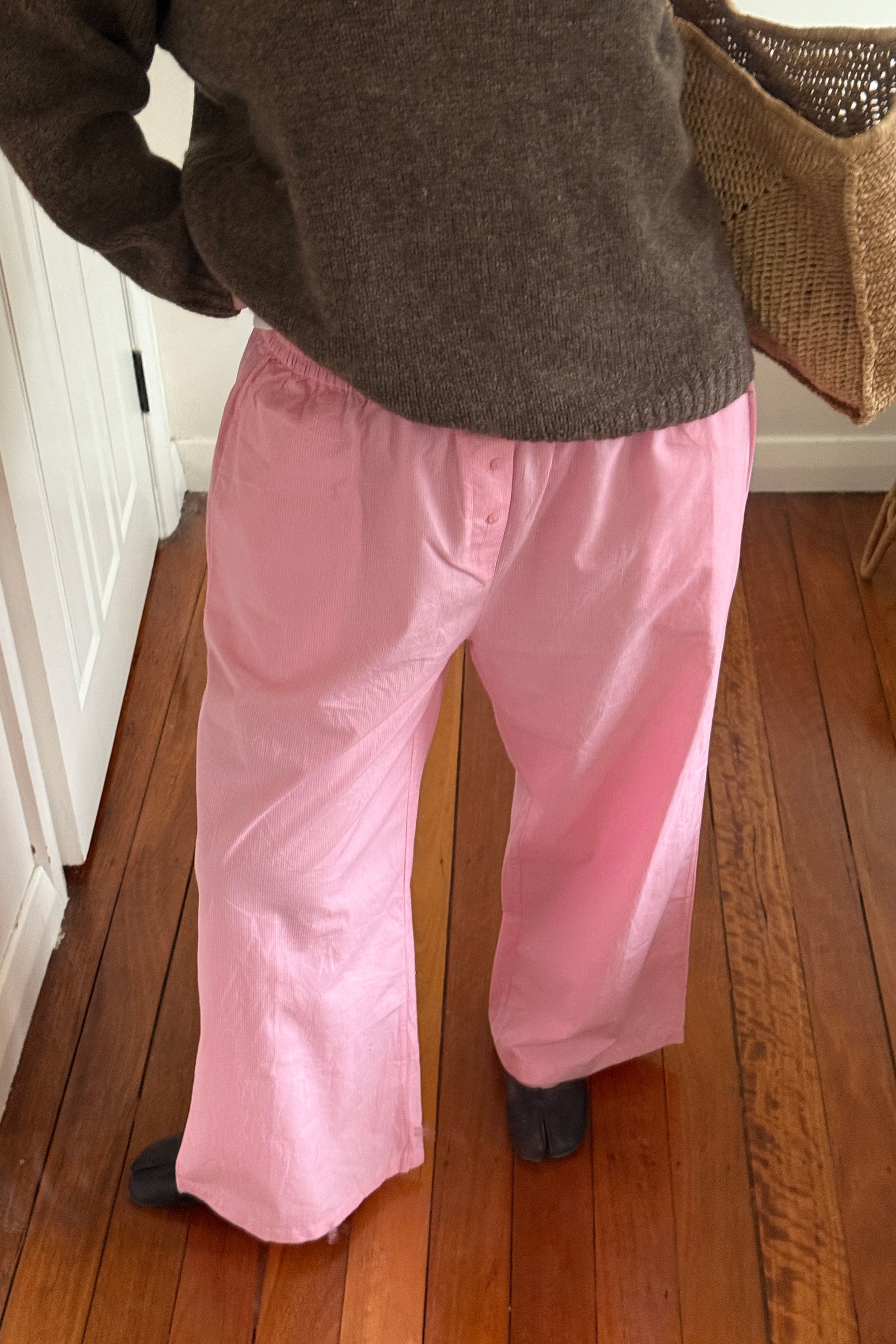 Luka Pant in Juni Rose Pinstripe