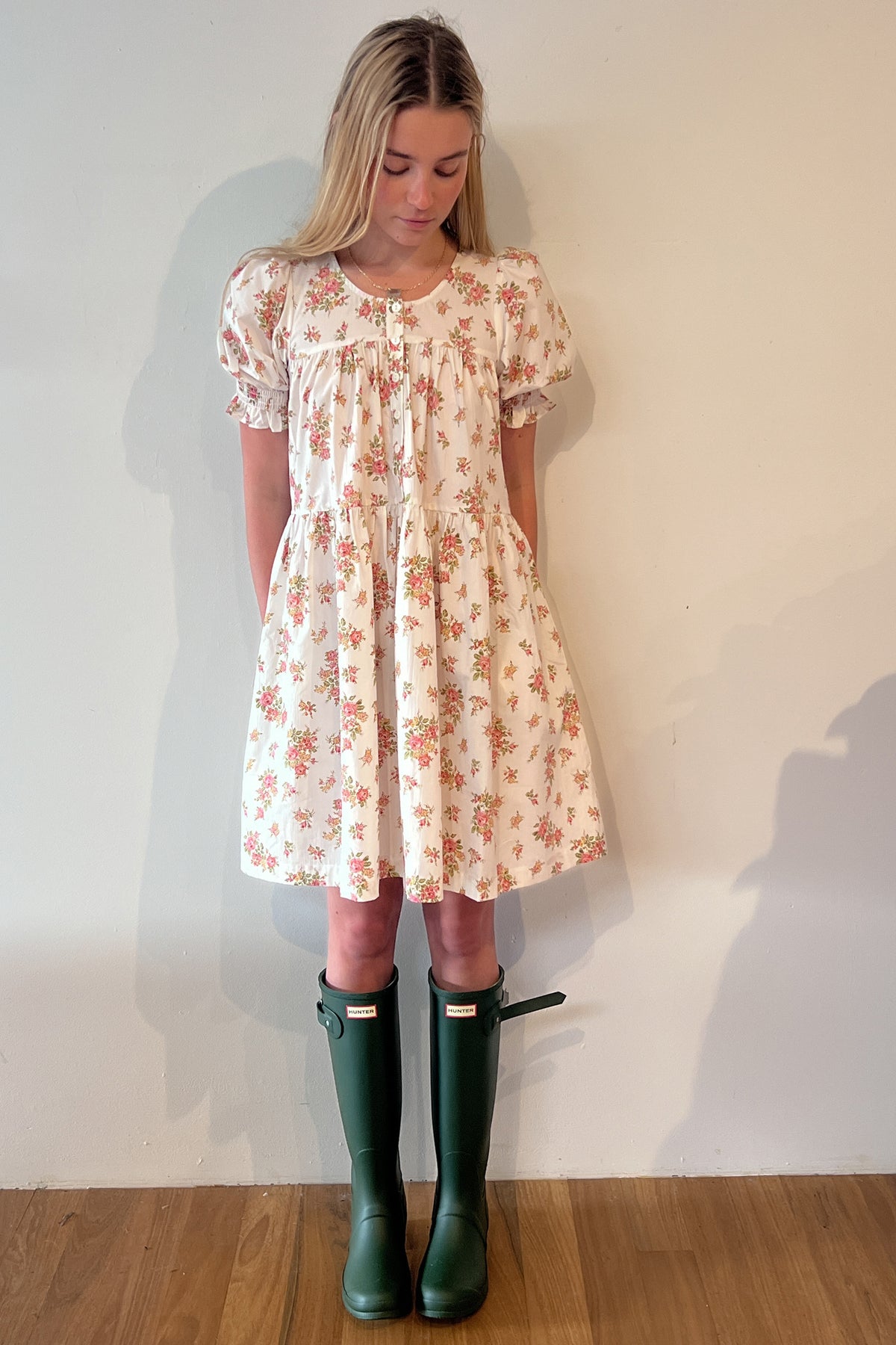 Holly Mini Dress in Della Floral Blush
