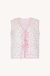 Anika Vest with ties in Rose Bloom